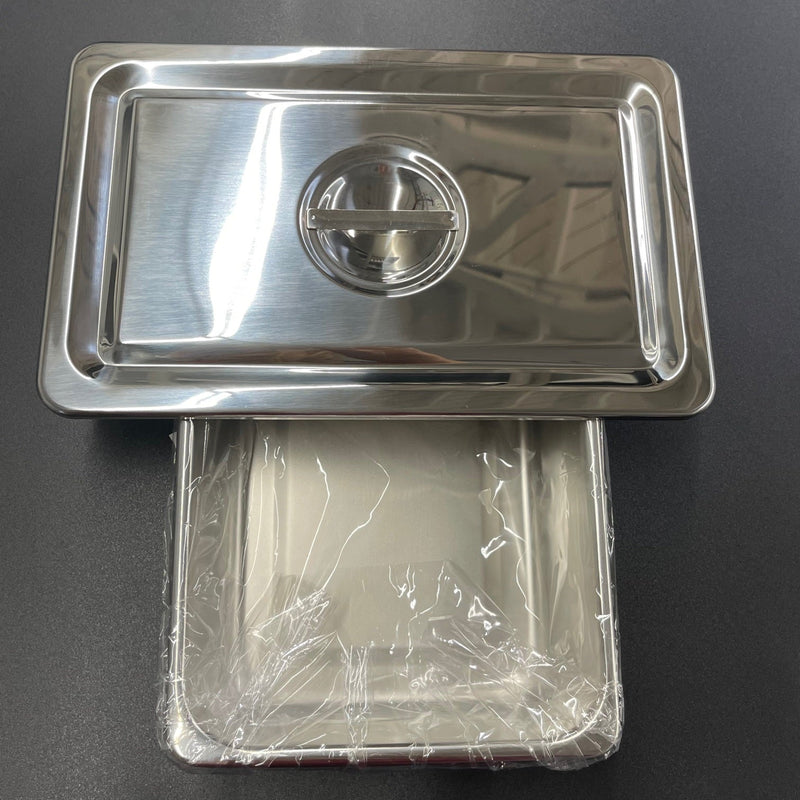 Stainless Steel Instrument Catheter Tray with Flat Lid