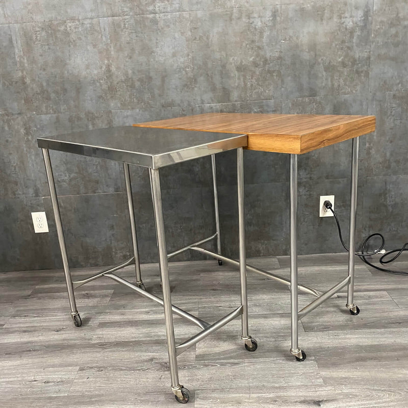 Stainless Steel Mobile Back Table w Removable Top - NMD -Angelus Medical