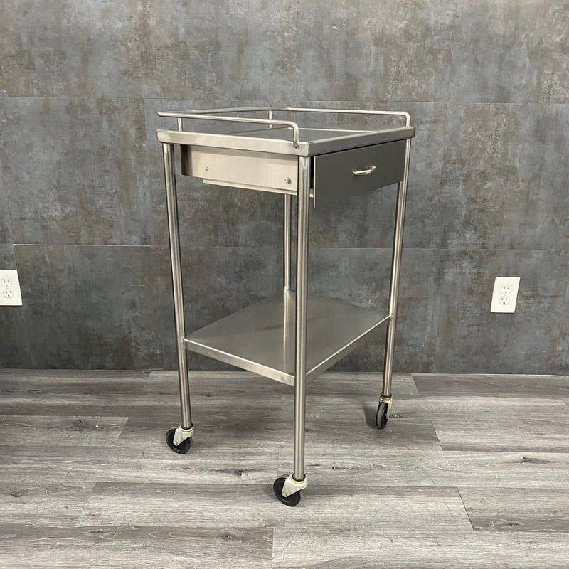 Stainless Steel Utility Table with Shelf and Drawer