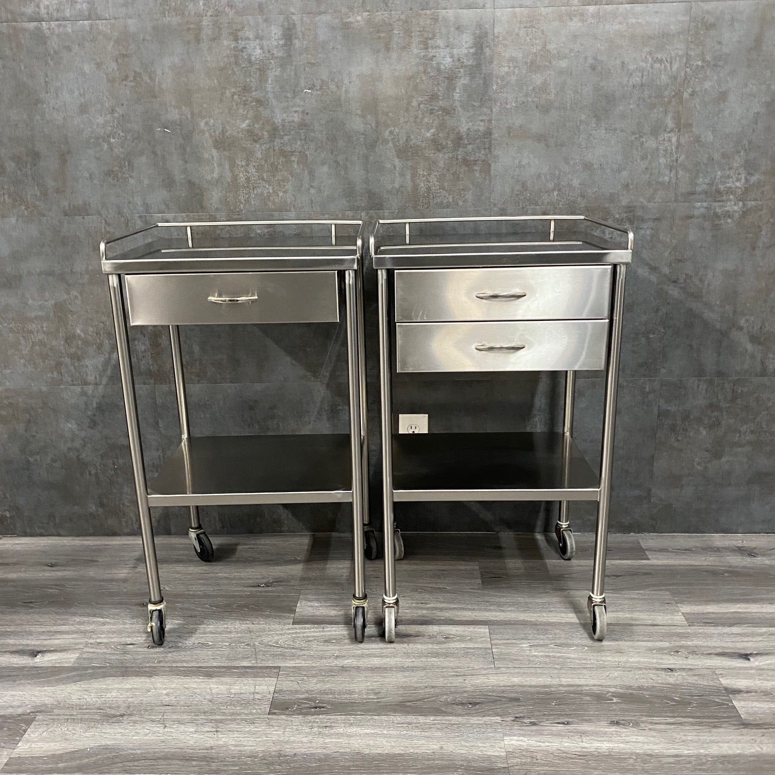 Stainless Steel Utility Table with Shelf and Drawer