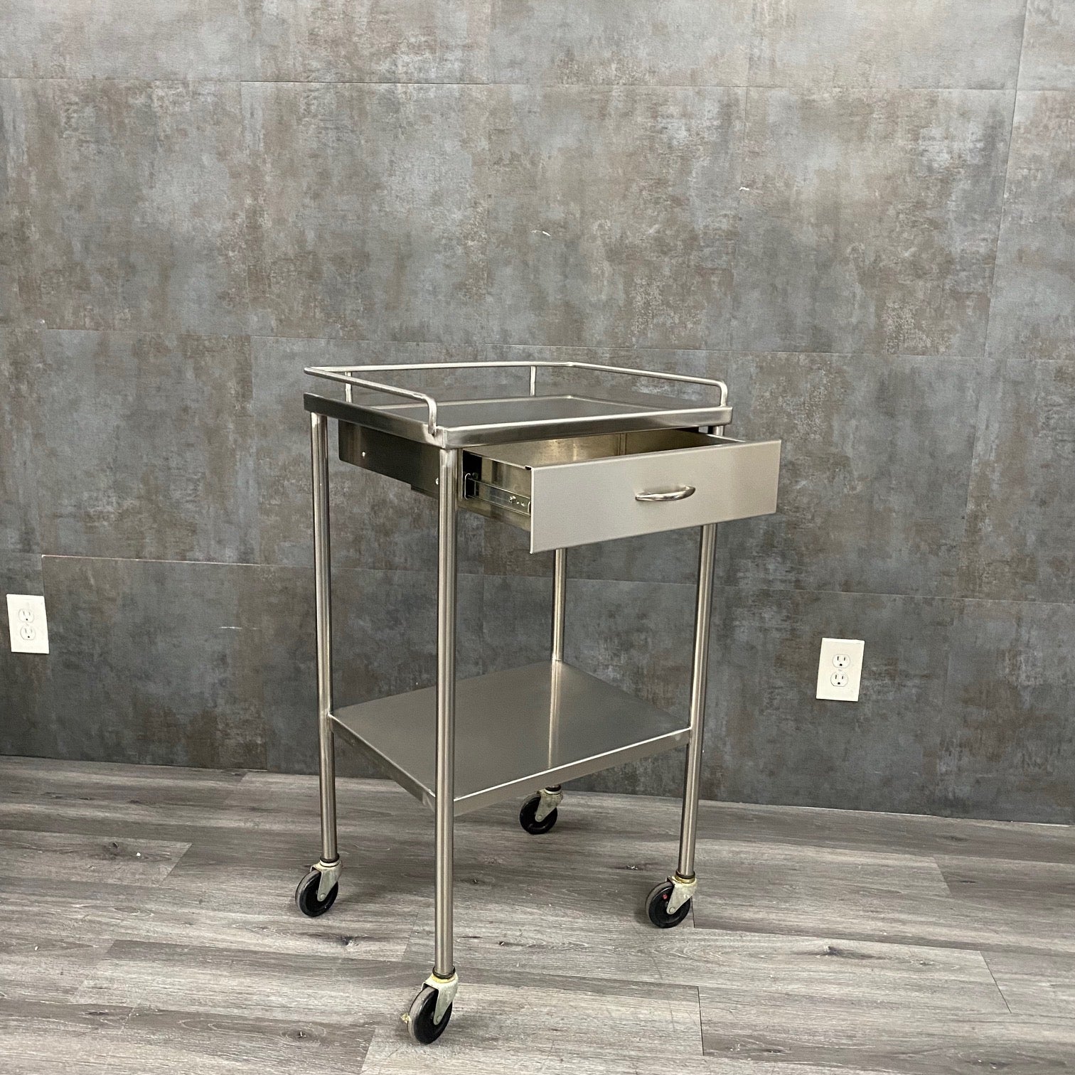 Stainless Steel Utility Table with Shelf and Drawer Angelus Medical