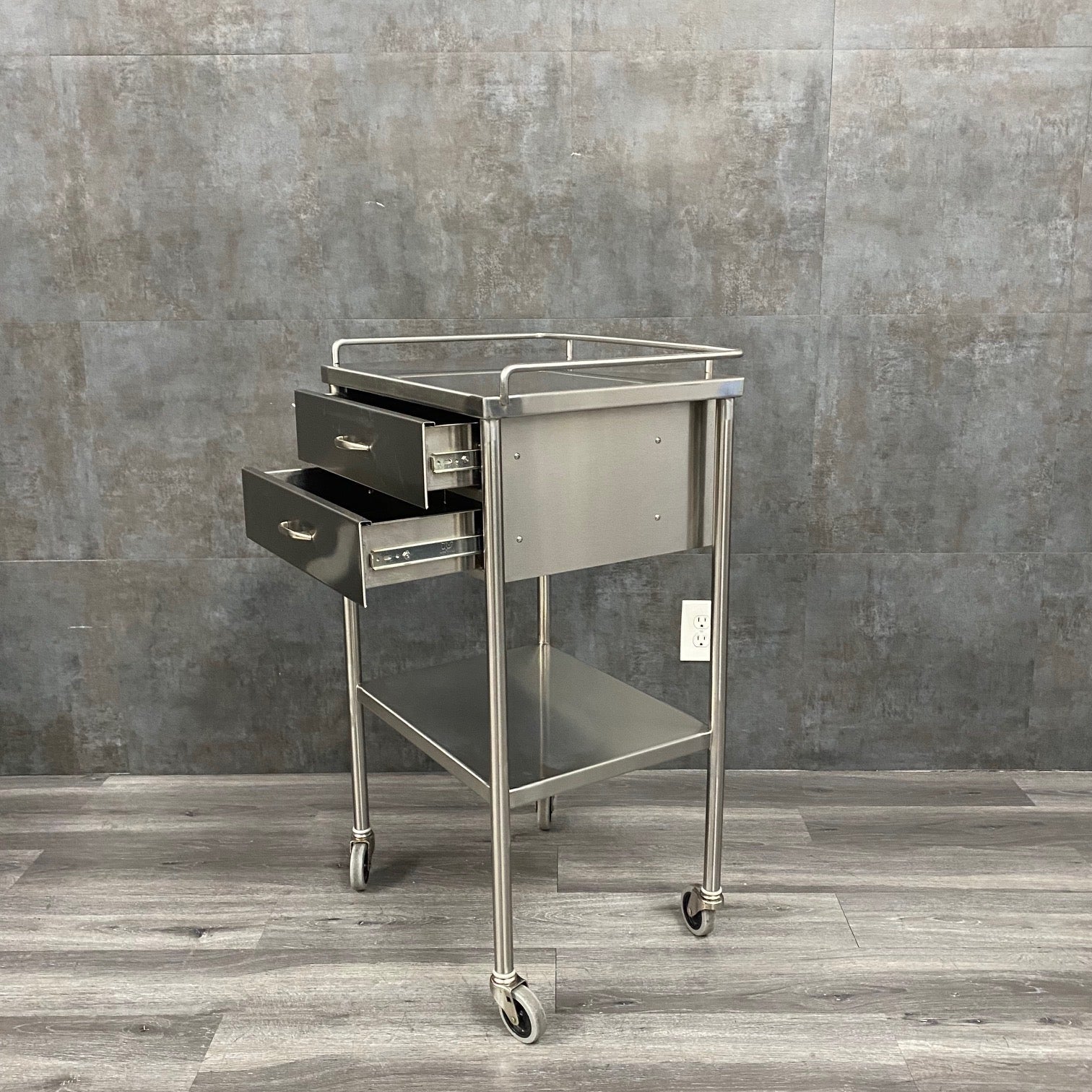 Stainless Steel Utility Table with Shelf and Drawer