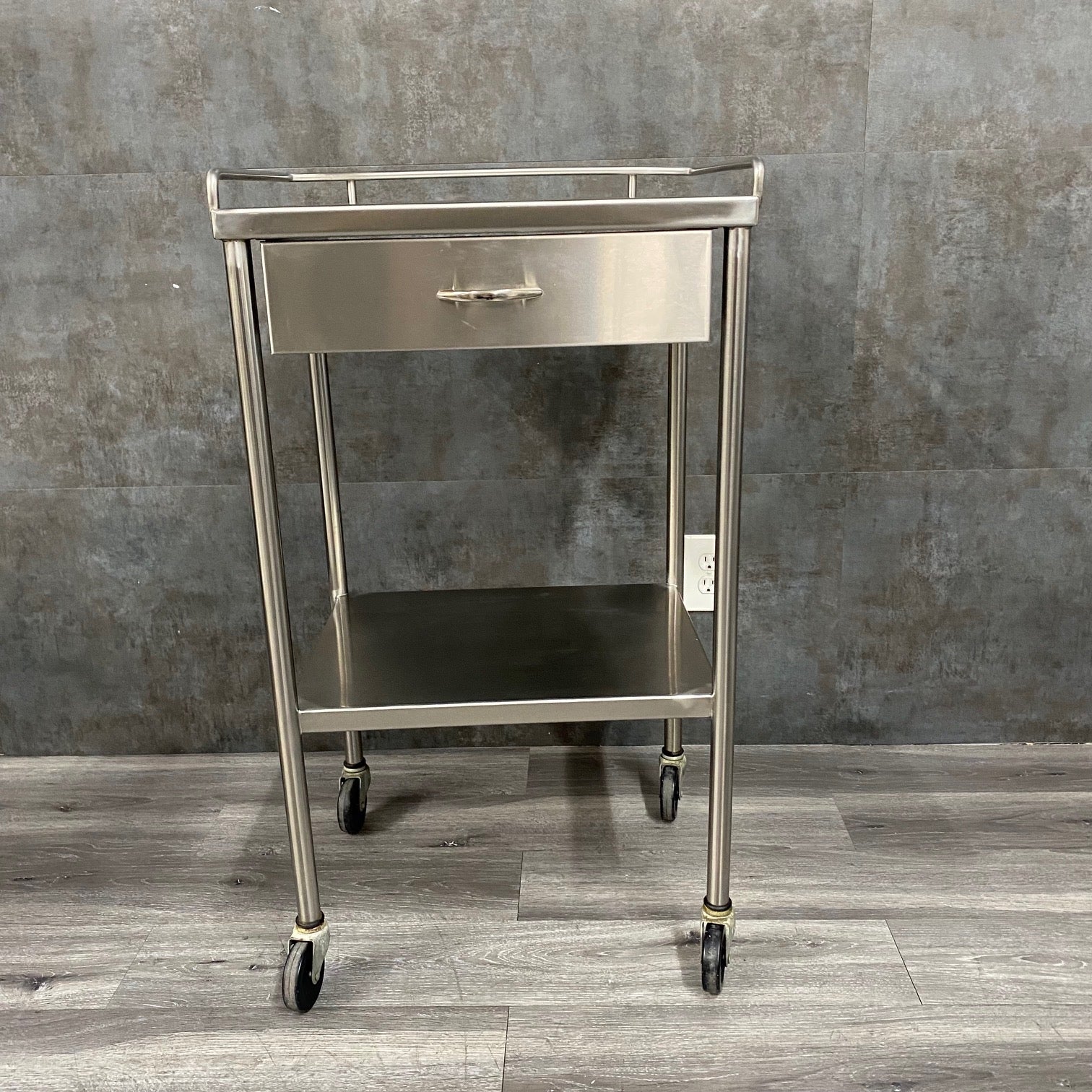 Stainless Steel Utility Table with Shelf and Drawer Angelus Medical