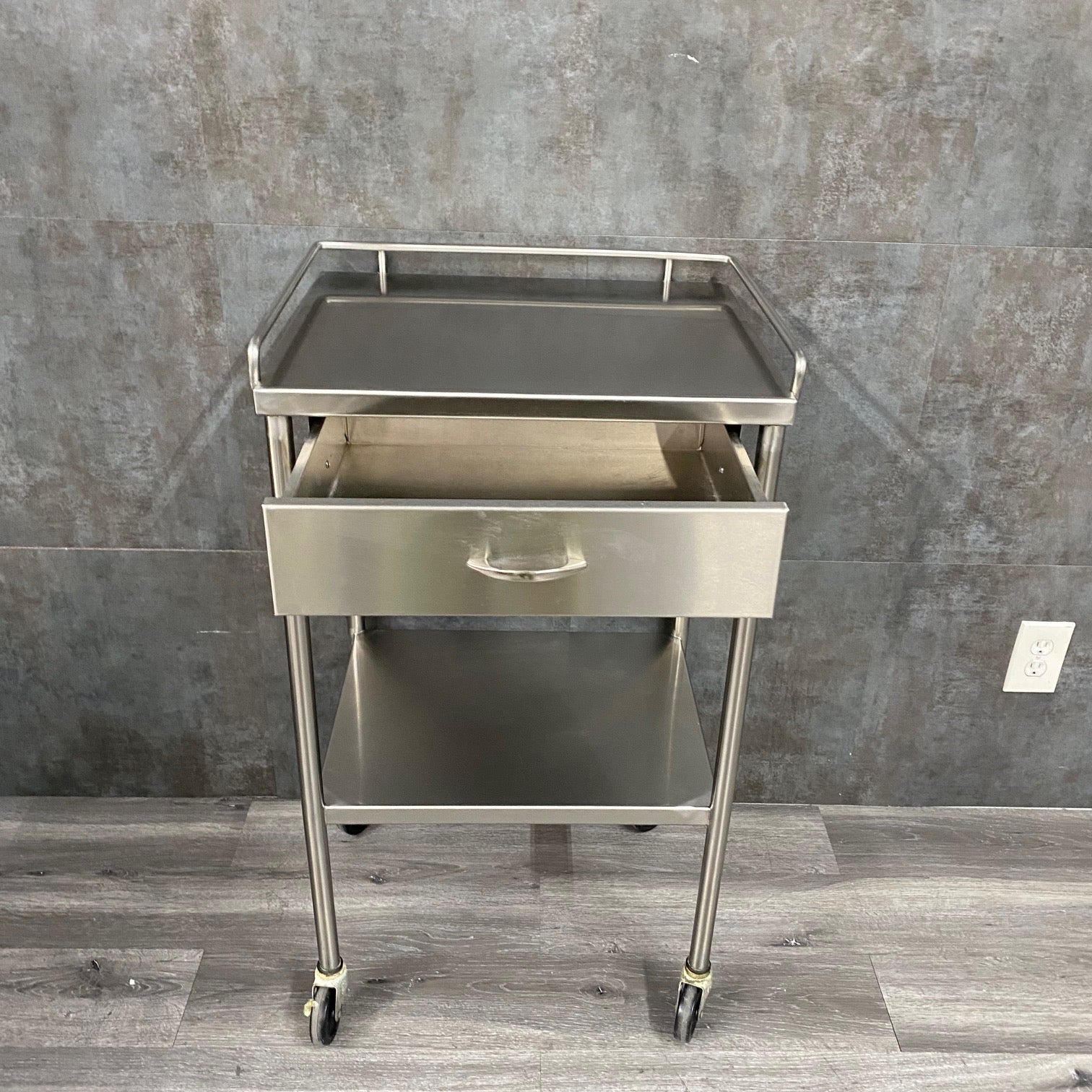 Stainless Steel Utility Table with Shelf and Drawer Angelus Medical