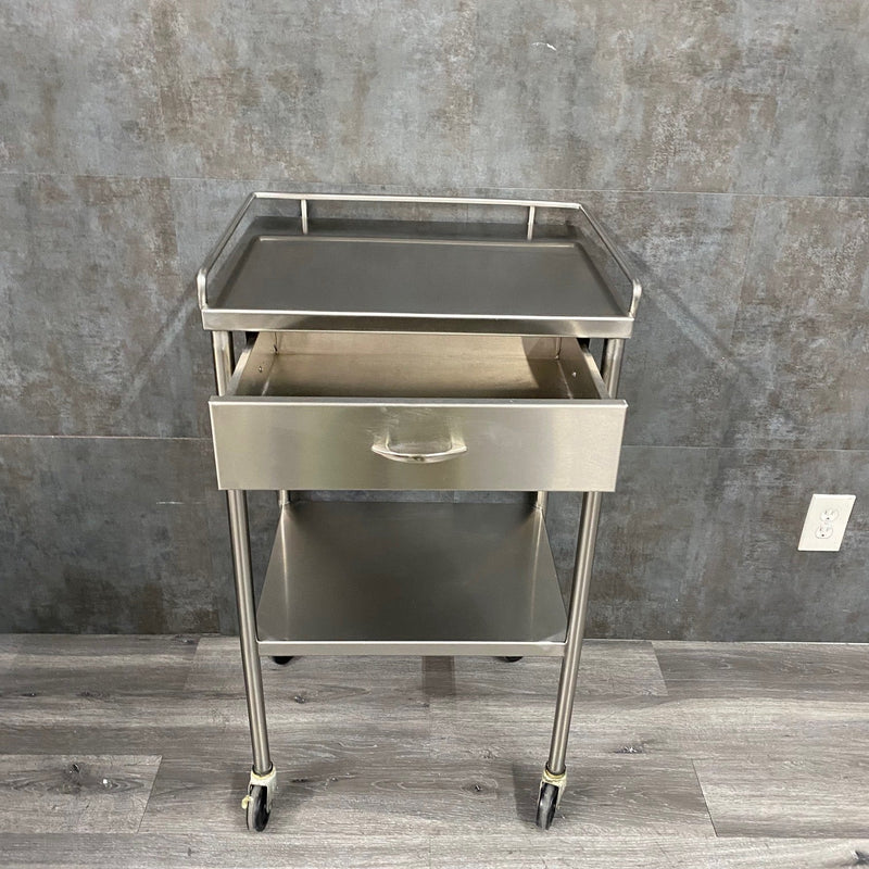 Stainless Steel Utility Table with Shelf and Drawer