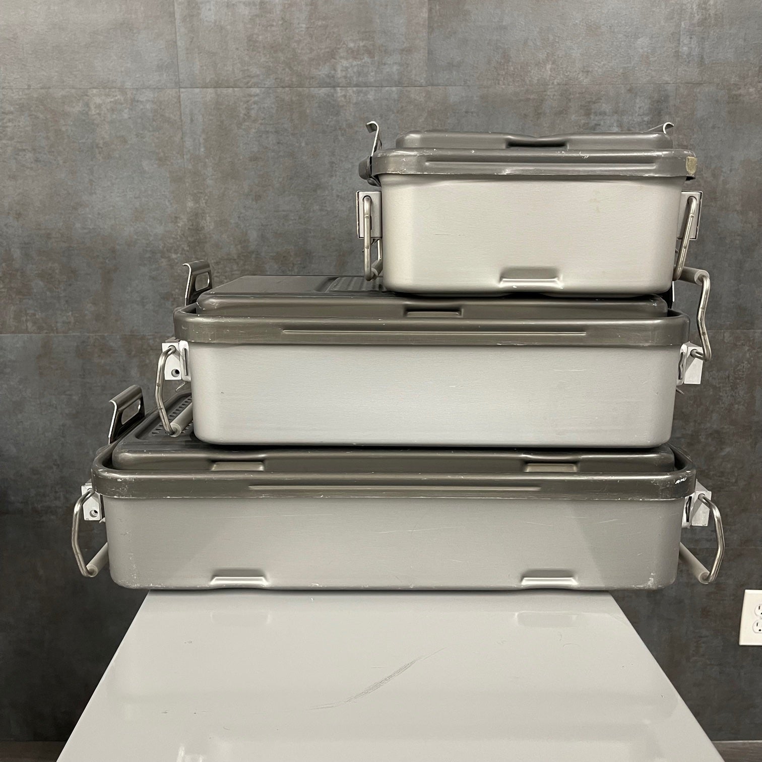 V. Mueller Sterilization Container Genesis Set of 3 (Used) - V. Mueller -Angelus Medical