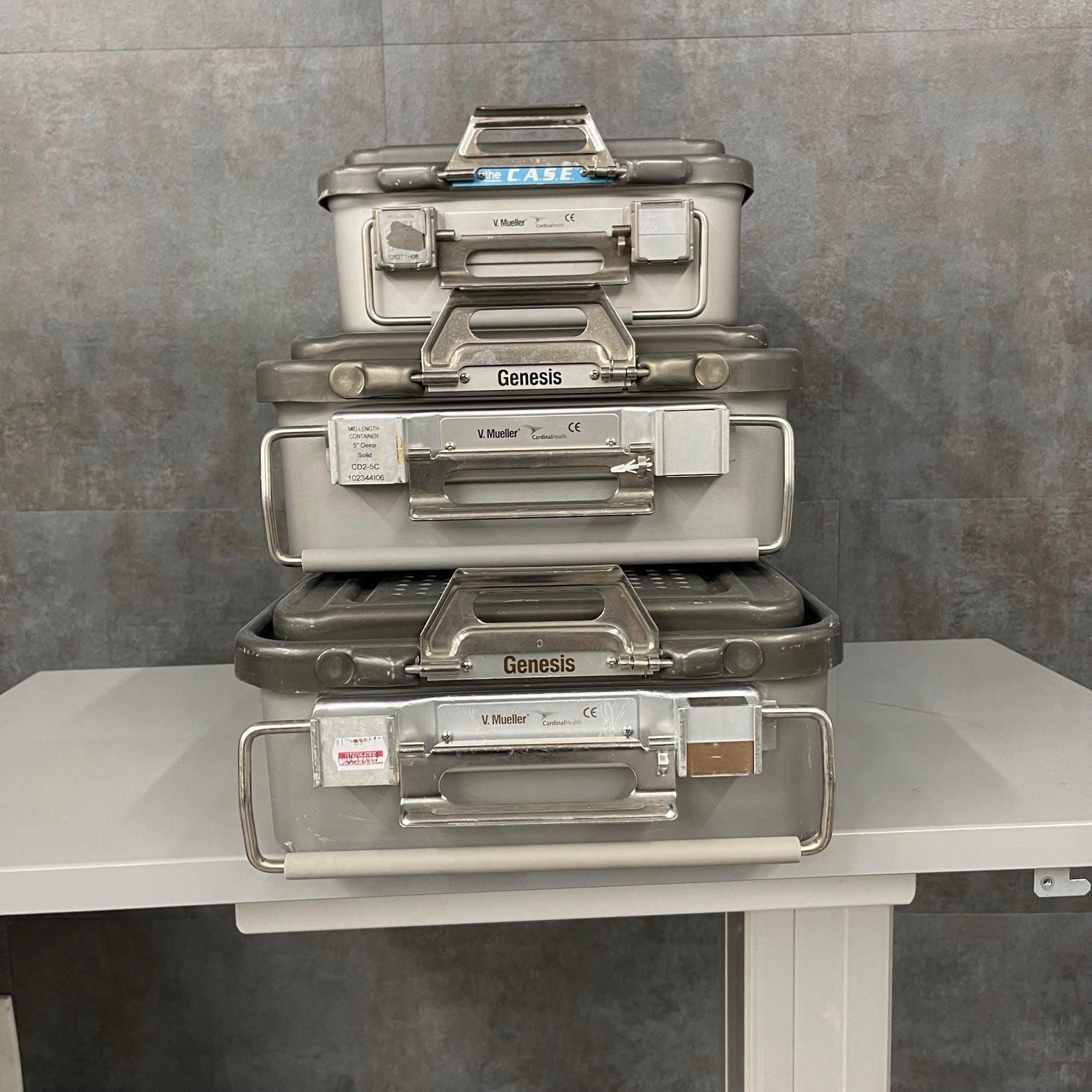 V. Mueller Sterilization Container Genesis Set of 3 (Used) - V. Mueller -Angelus Medical