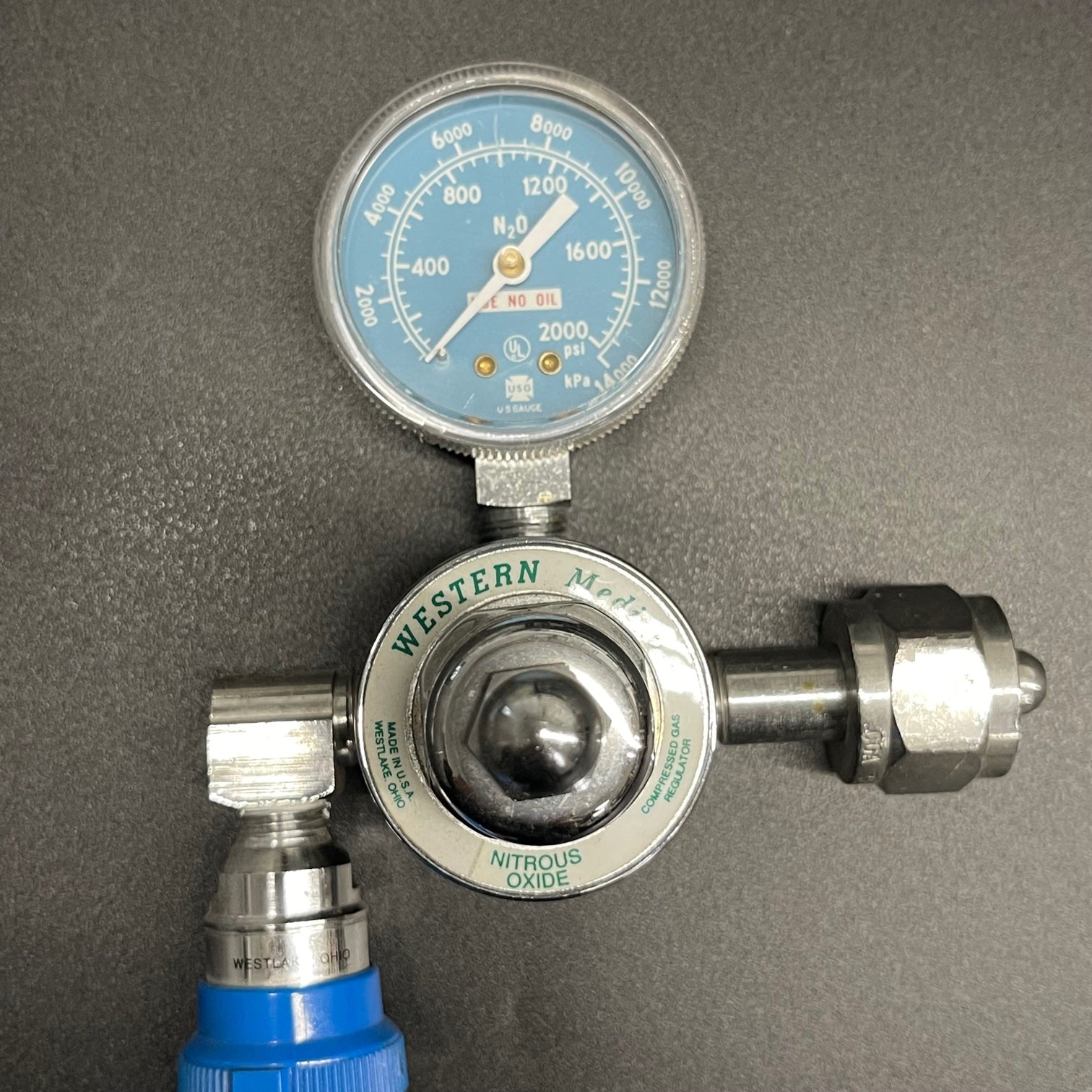 Western NO2 Nitrous oxide gas regulator (New) - Western Medical -Angelus Medical