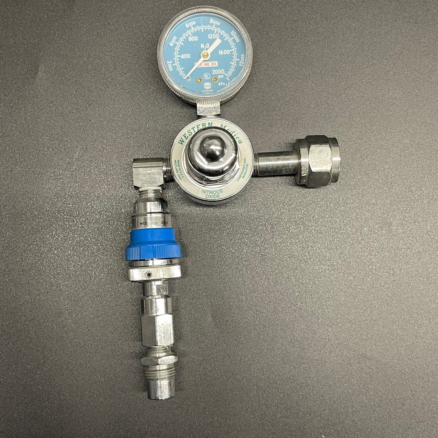 Western NO2 Nitrous oxide gas regulator (New) - Western Medical -Angelus Medical